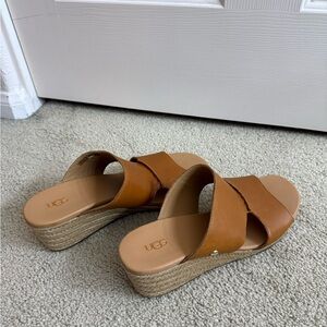 UGG Women's Brown Wedge Sandals